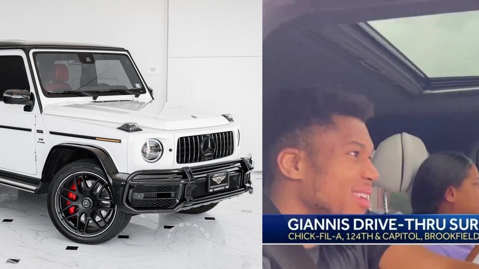 Giannis Antetokounmpo's White Mercedes-Benz G63 AMG SUV