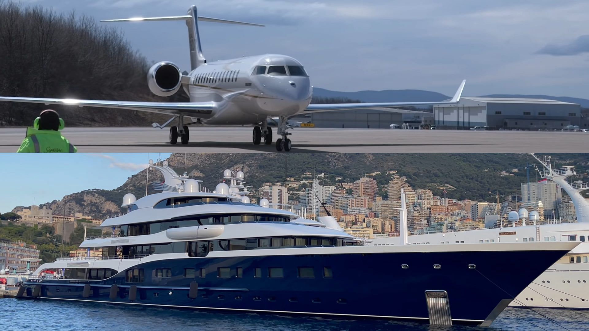 Bombardier Global 7500 and Symphony Yacht of Bernard Arnault