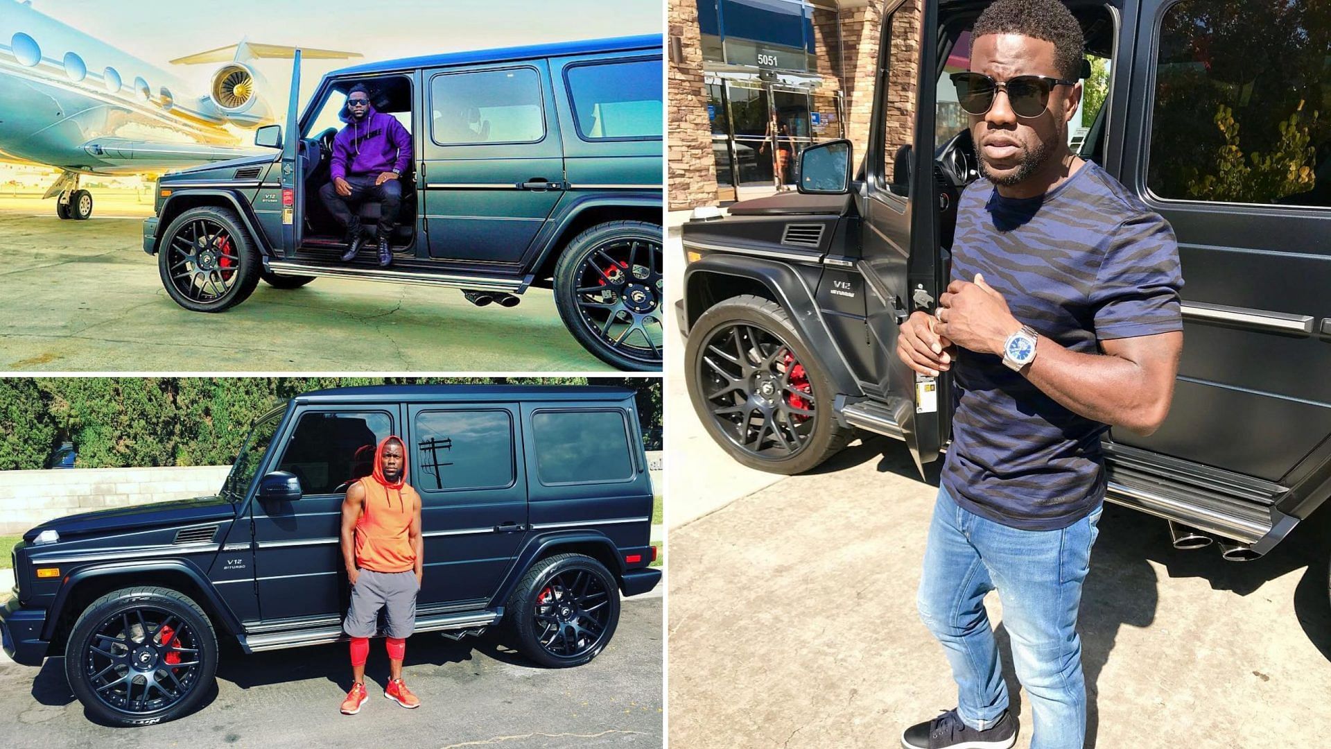 Kevin Hart with his black Mercedes-AMG G65