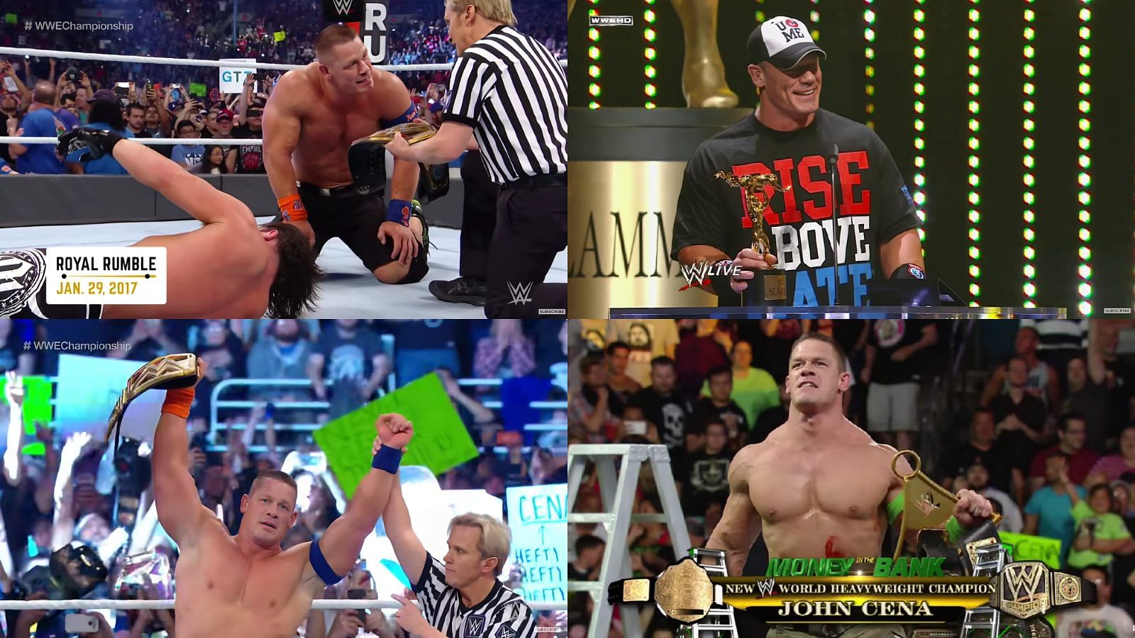 john cena winning WWE championships and other awards