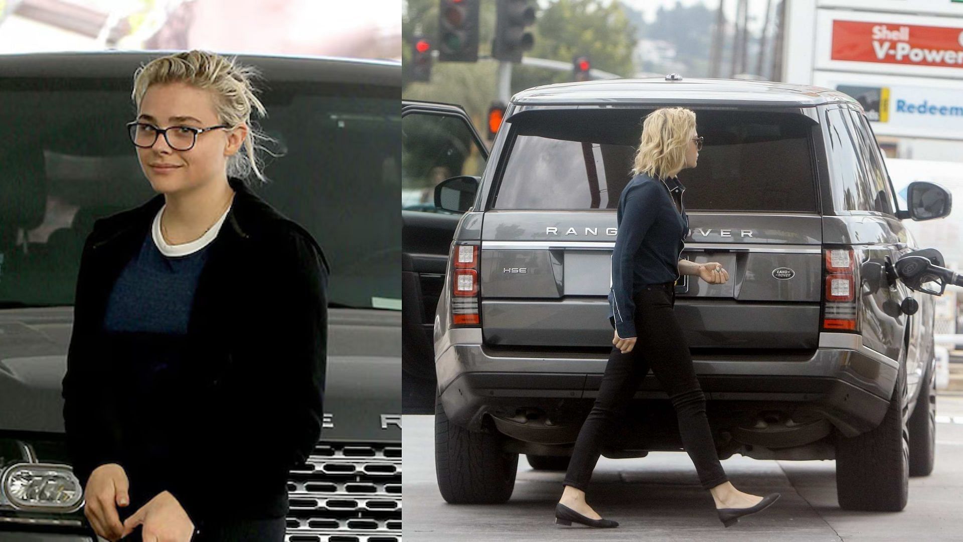 Chloe Grace Moretz with her Land Rover Range Rover HSE