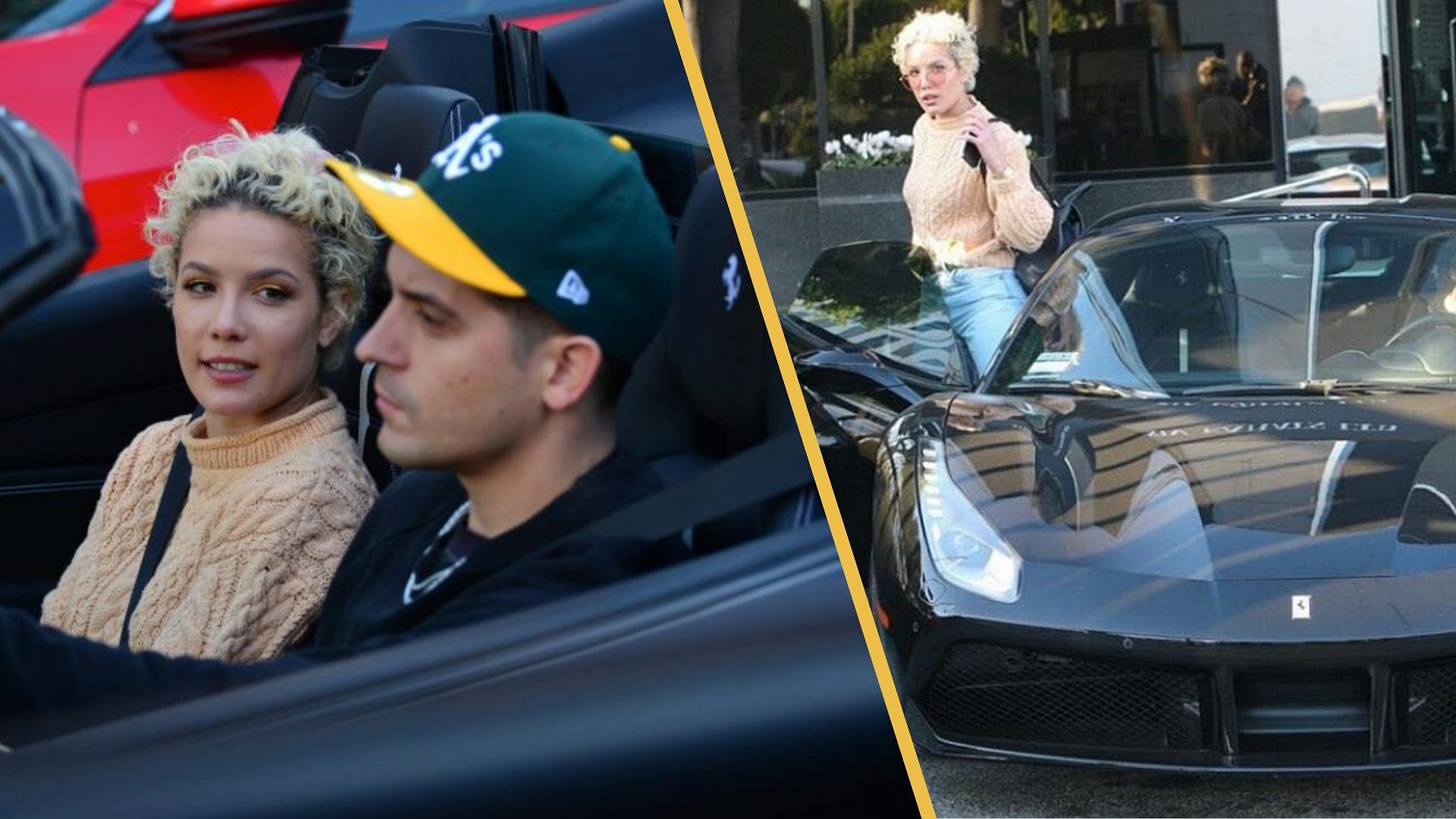 Halsey calling shotgun on G-Eazy’s Ferrari 488 GTB