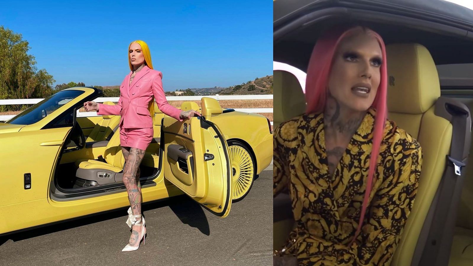 Jeffree Star's Yellow 2018 Rolls-Royce Black Badge Wraith