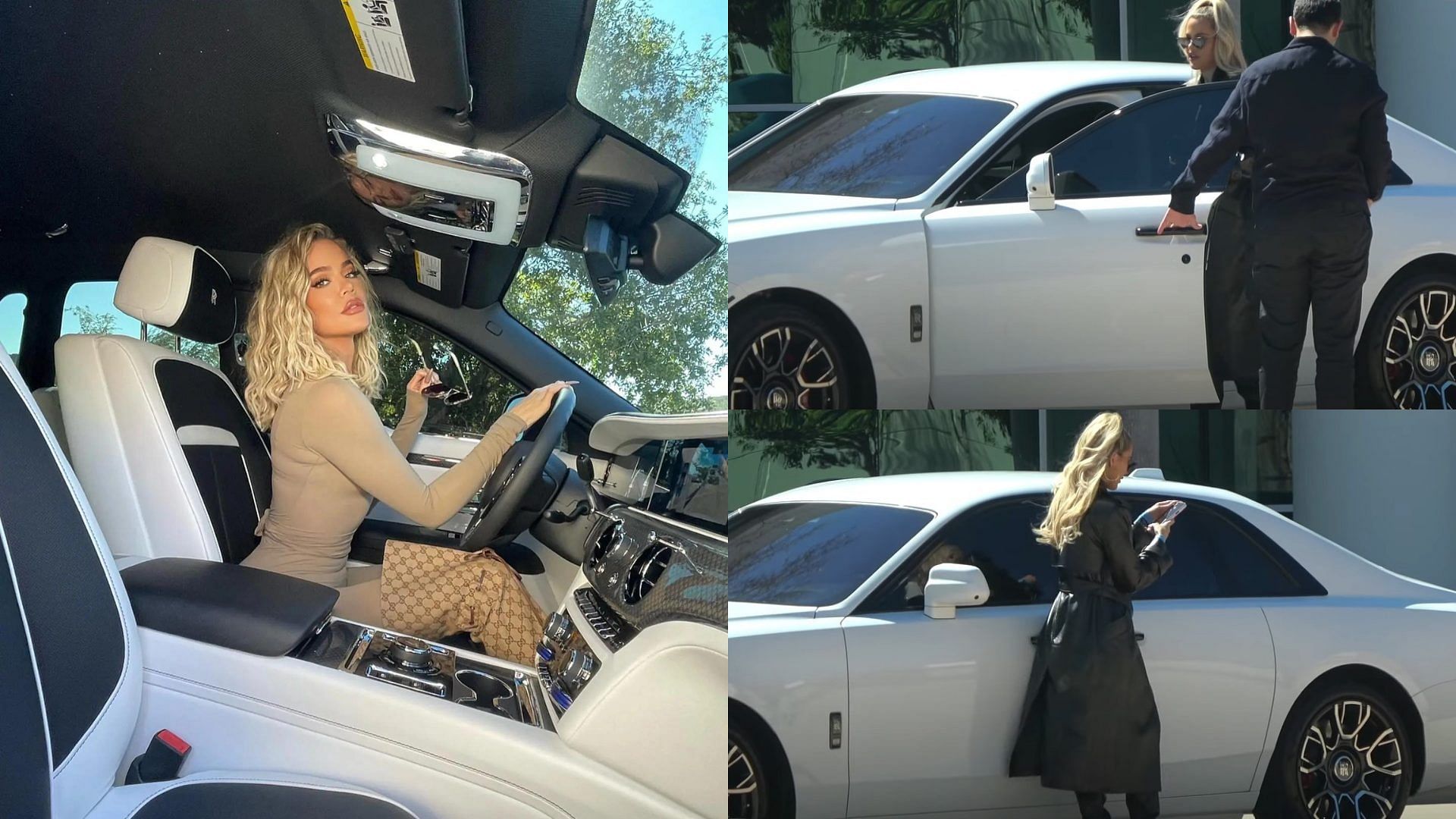 Khloe Kardashian’s white Rolls Royce Ghost Black Badge