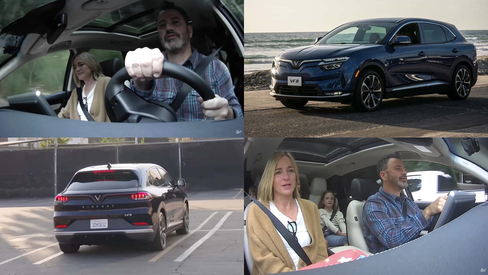 Jimmy Kimmel driving his VinFast VF8