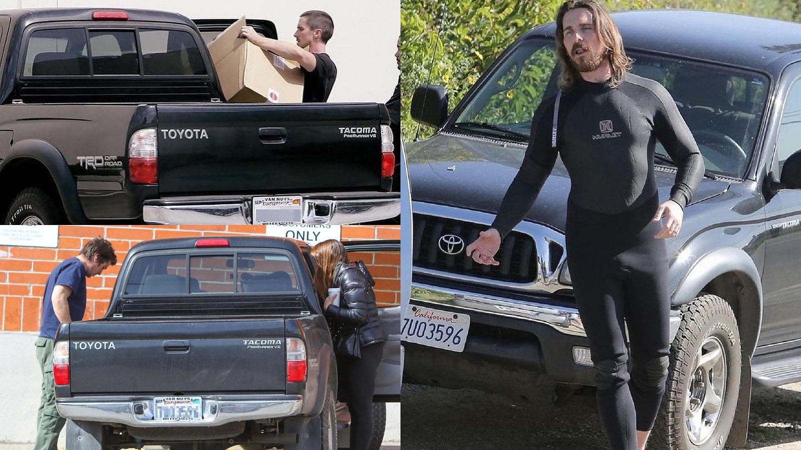 Christian Bale with his 2003 Toyota Tacoma PreRunner V6