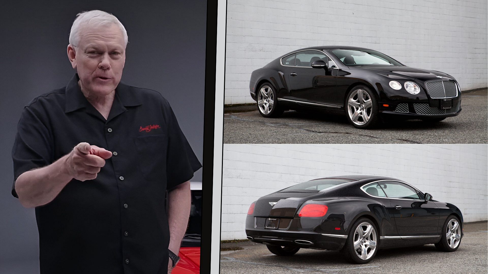 Collage of Craig Jackson with a dark black Bentley Continental GTC