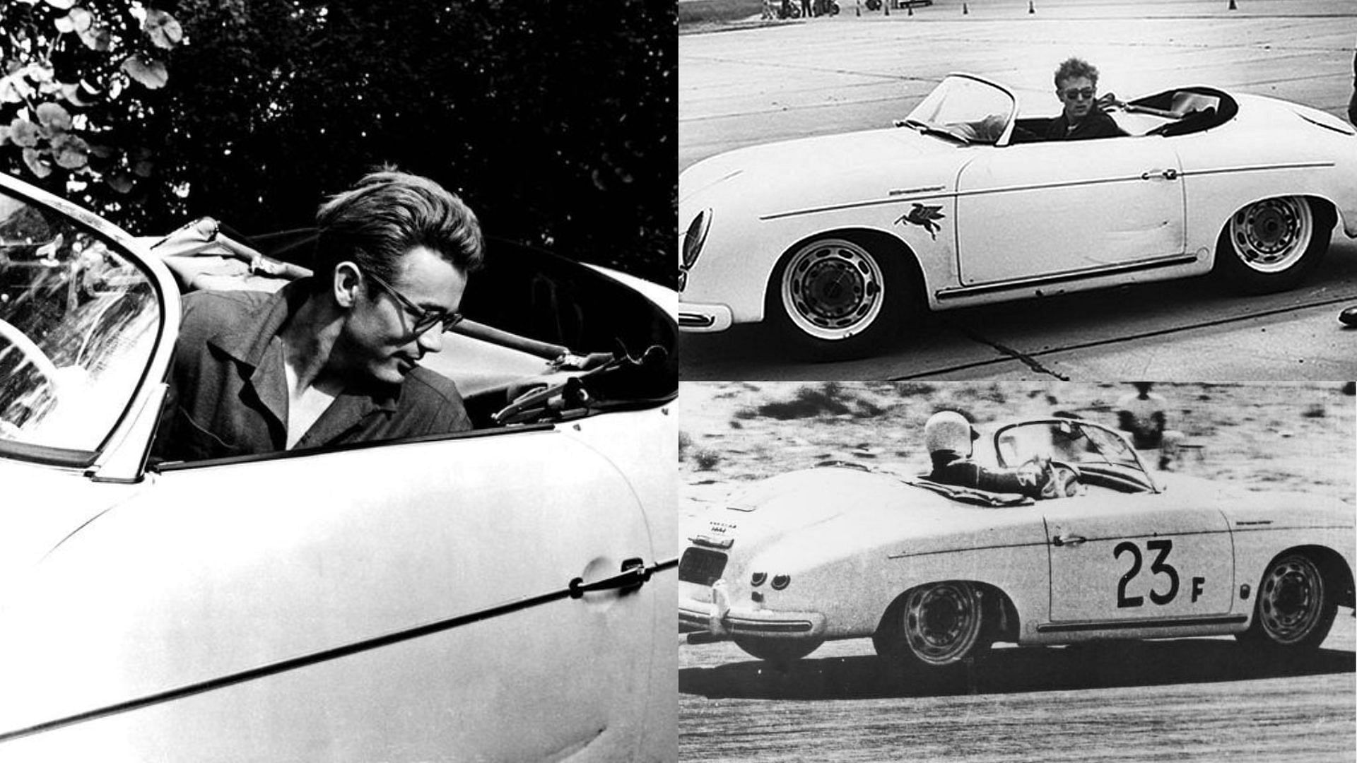 James Dean Driving his 1955 Porsche Super Speedster