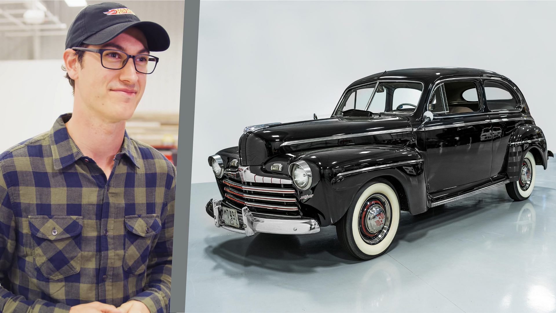 Joey Logano and his 1946 Ford Super Deluxe Sedan