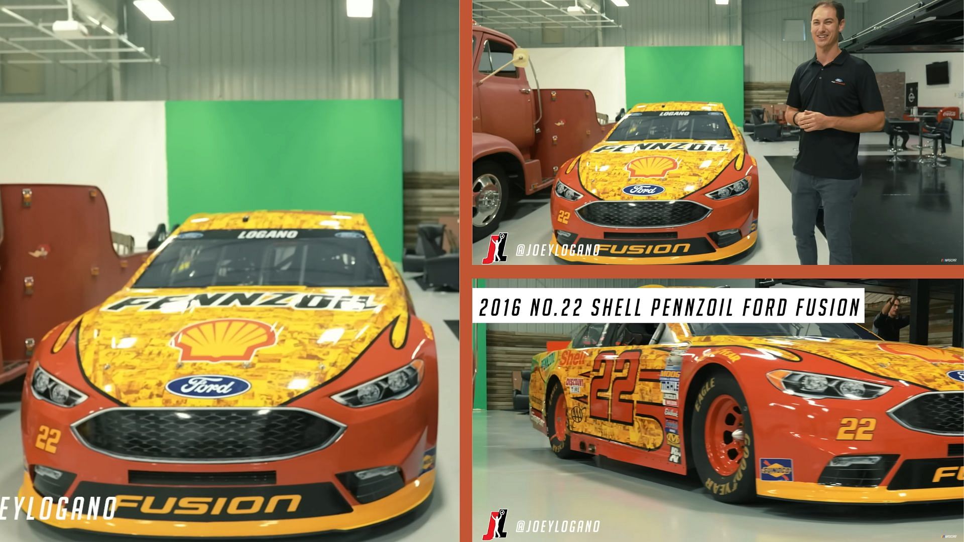 Joey Logano and his 2016 No. 22 Shell Pennzoil Ford Fusion “50th Anniversary Edition”