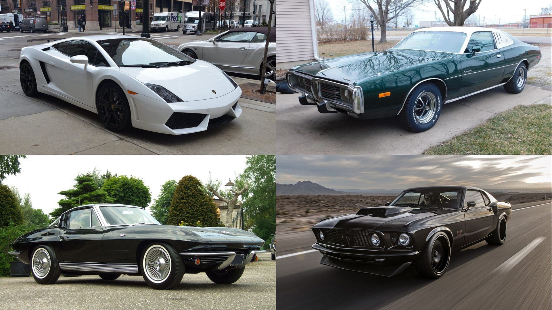 Steve Austin's car collection- Lamborghini Gallardo, 1971 Plymouth Road Runner, 1963 Chevy Corvette Stingray and Ford Mustang Boss 429