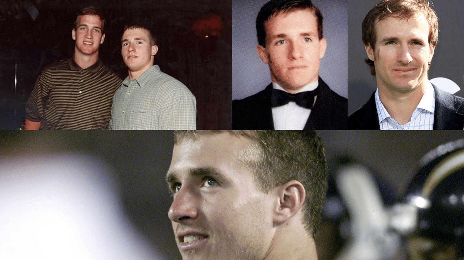 Drew Brees with Peyton Manning and when he was younger