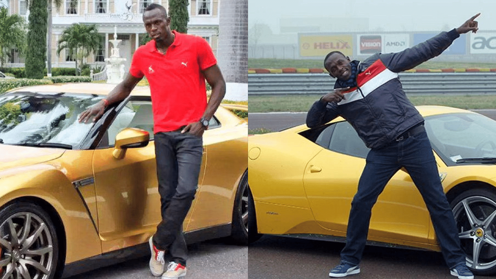 Usain Bolt's with cars