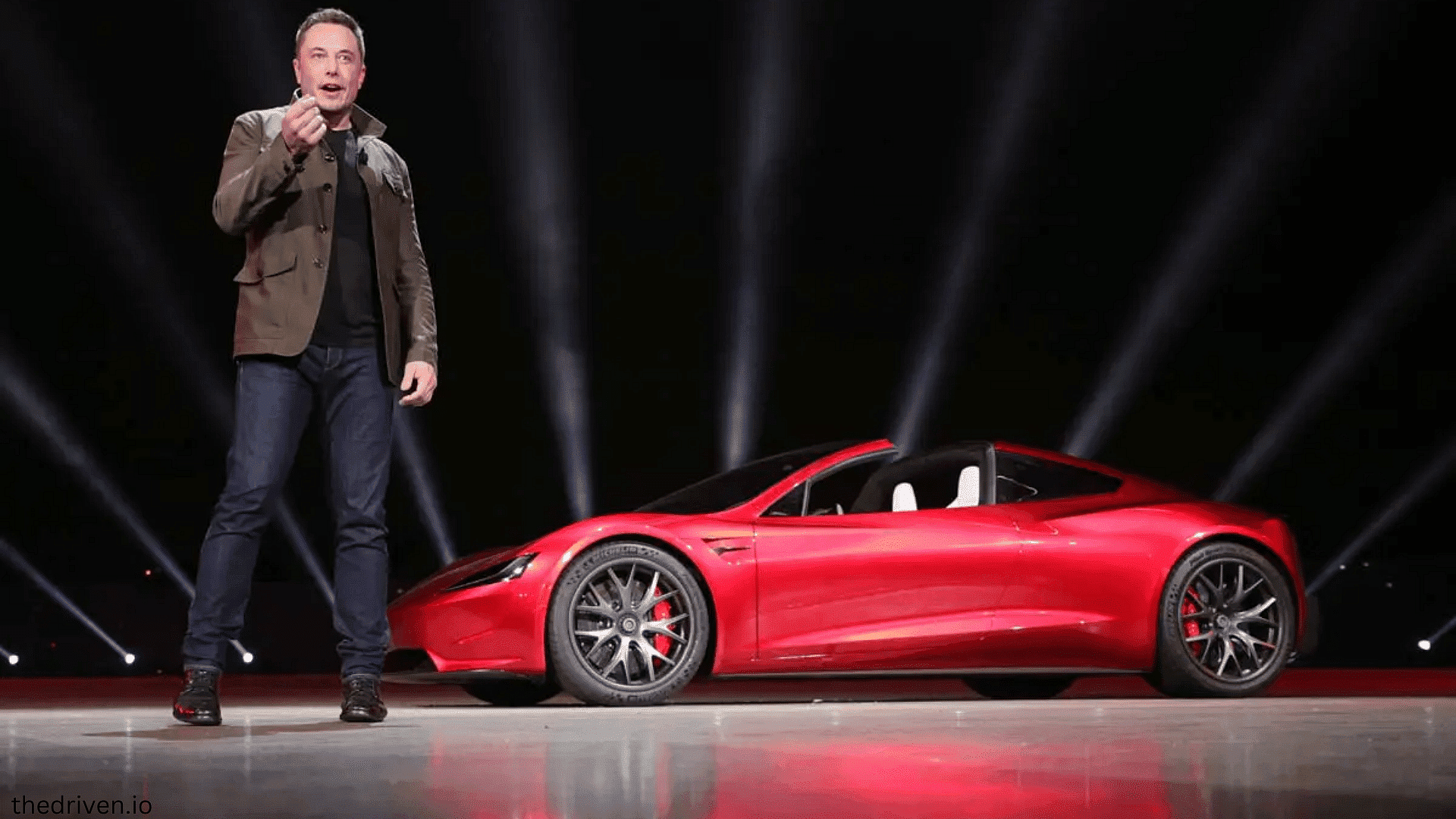 Elon Musk's 2008 red Tesla Roadster