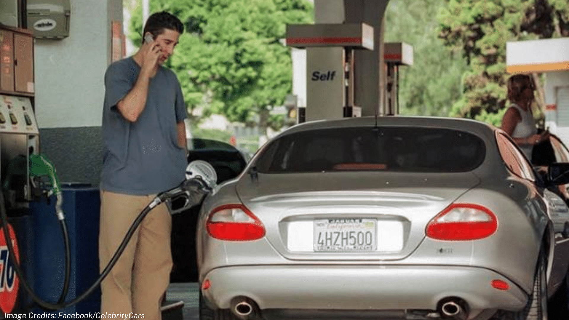 Jaguar XK - David Schwimmer - Rear profile view - Refueling