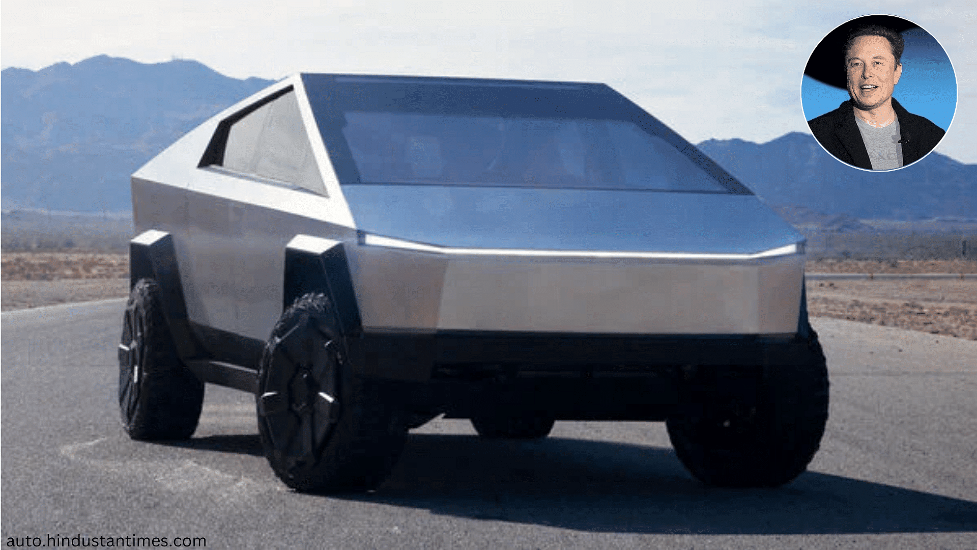 Elon Musk’s 2020 silver Tesla Cybertruck