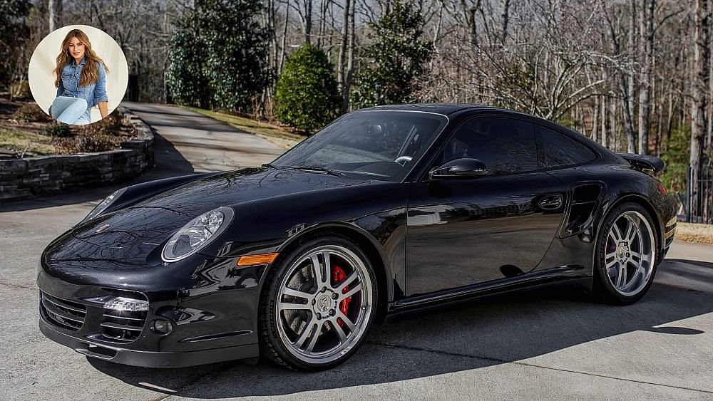 2010 Porsche 911 Turbo - Sofia Vergara - Black - Front and Side View