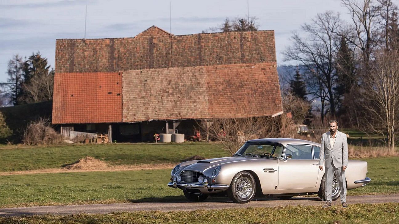 Nicolas Cage with his 1963 Aston Martin DB5