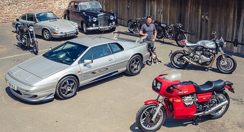 Richard Hammond with his 1999 Lotus Espirit and bikes