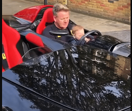 Gordon Ramsay with his Ferrari SP2 MOnza