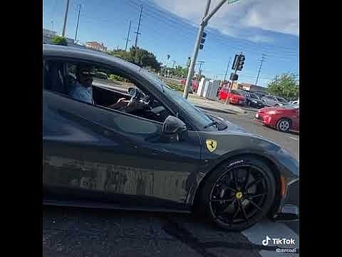 Adam Sandler Driving His Green Ferrari 488 Pista