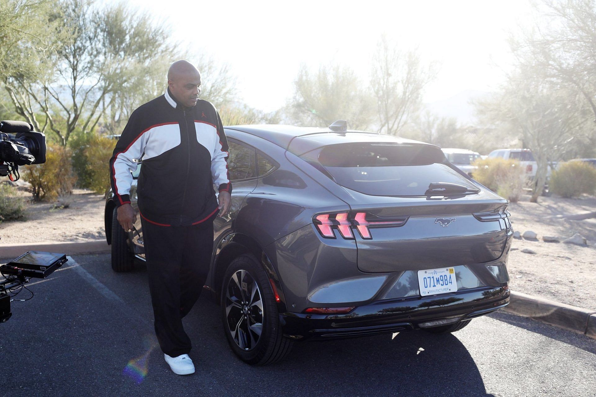 Charles Barkley with his 2021 Ford Mach-E