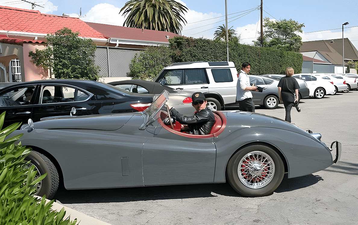 Patrick Dempsey's driving his Jaguar XK120