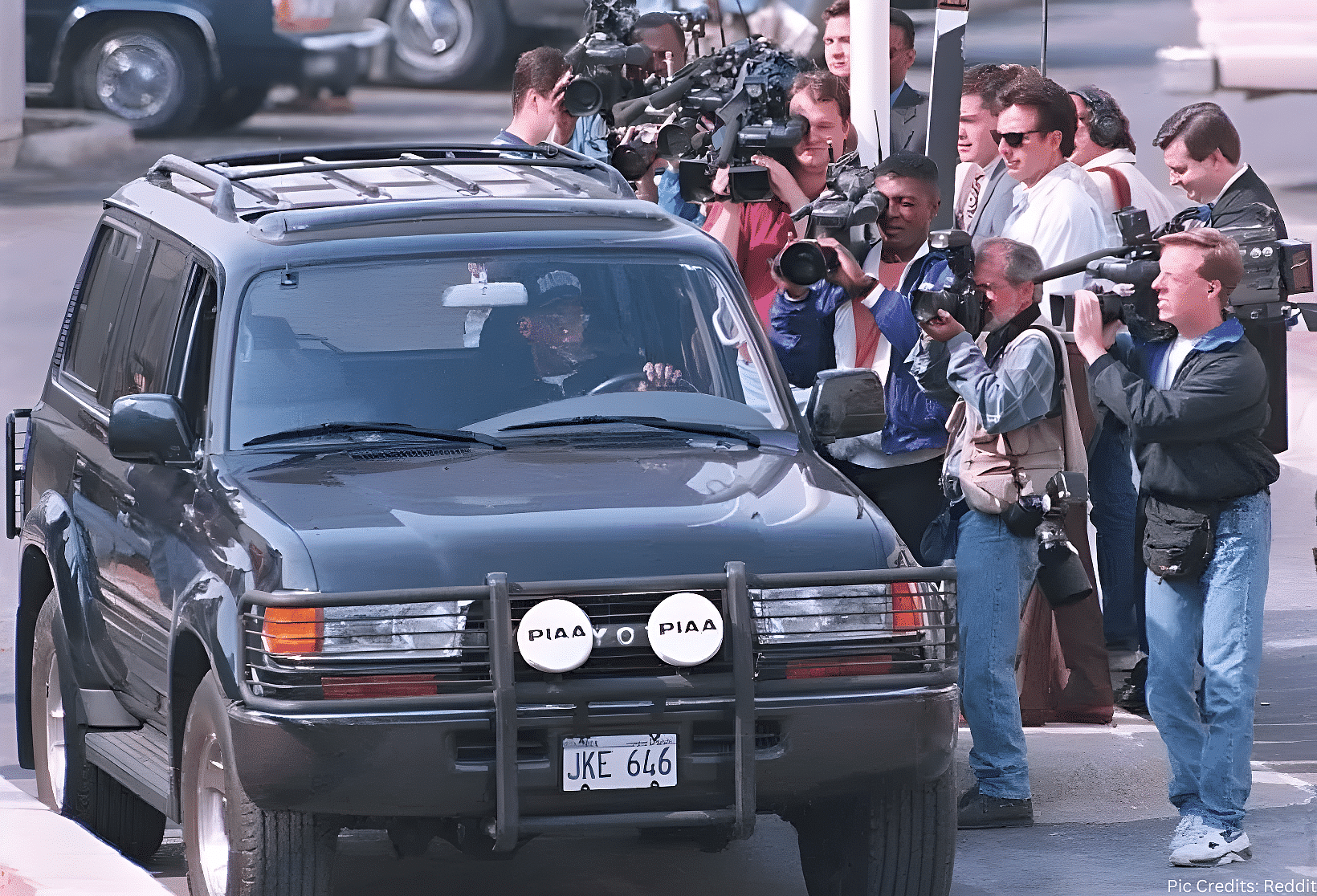Michael Jordan’s in his black 1991 Toyota Land Cruiser J80