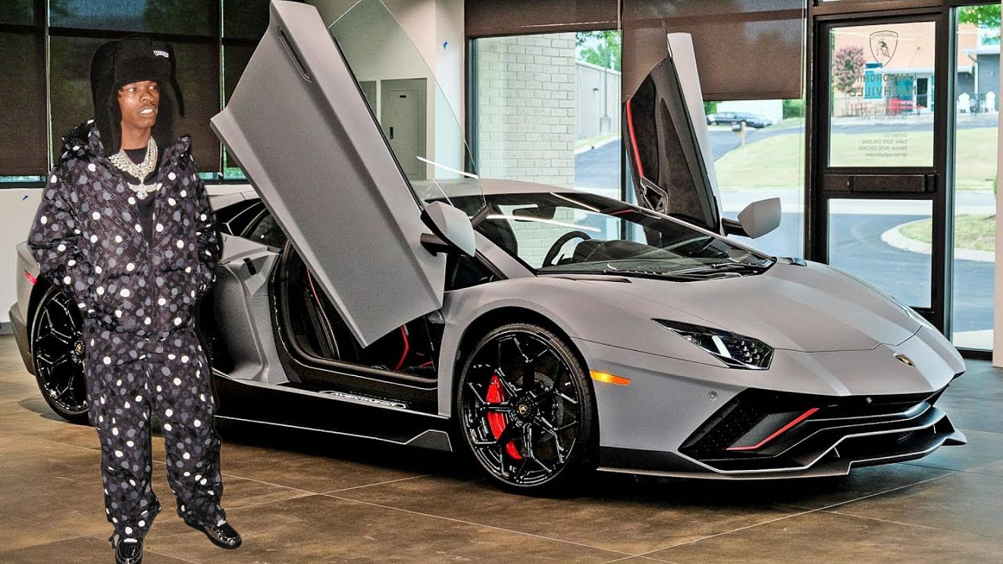 Lil Durk with Lamborghini Aventador