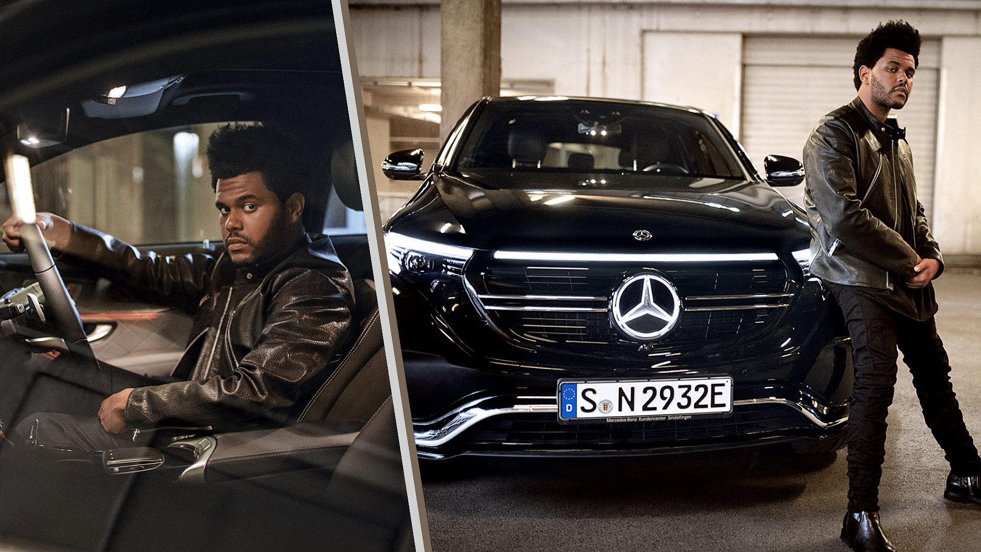 The Weeknd with the Mercedes-Benz EQC